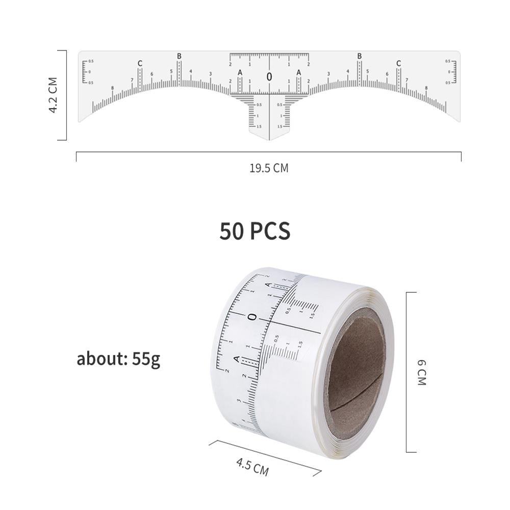 Disposable Eyebrow Ruler Sticker（50pcs） - POPU MICRO BEAUTY